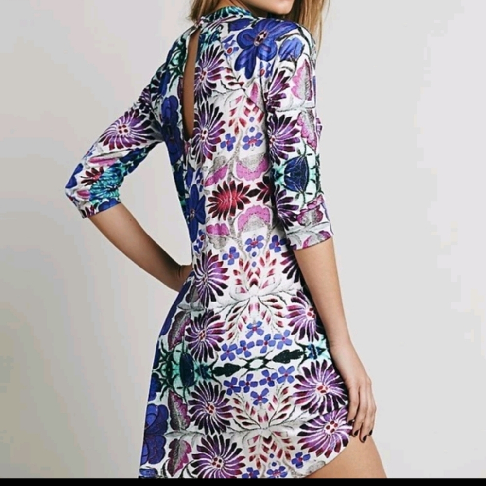 Free People Multicolor Backless Dress Boho Bohemian